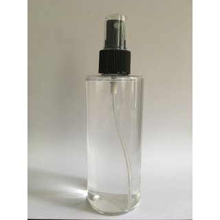 PET Flasche 200 ml klar mit Zerstuber in schwarz