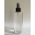 PET Flasche 200 ml klar mit Zerstäuber in schwarz