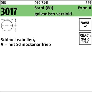 Schlauchschelle DIN 3017 W1 FormA 120-140/12 C7 Stahl galv.verz. 1St.