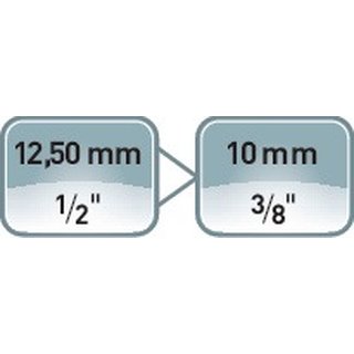 Reduzierstck 1930 Antriebs-4-KT.1/2 Zoll Abtriebs-4-KT.3/8 Zoll L.38,5mm GEDORE