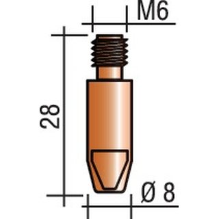 Stromdse Draht- 0,8mm M 6 L.28mm E-Cu TRAFIMET