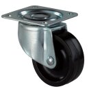 Lenkrolle D.40mm Trgf.30kg m.Platte Ku.schwarz BS ROLLEN