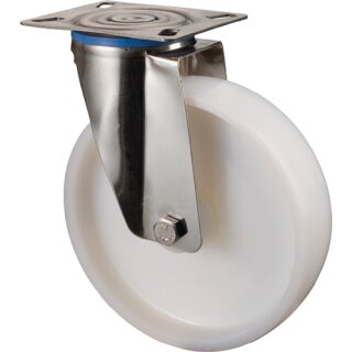Lenkrolle D.125mm Trgf.130kg Ku.Platte L95xB80mm BS ROLLEN
