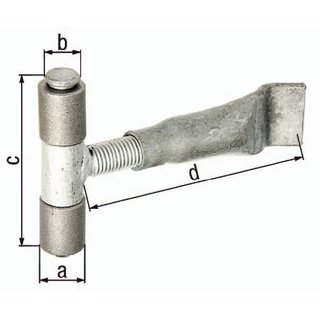 Anschweiband D.22xD.12x87x185mm Stahl,Stift,Mittelteil,Maueranker verz.