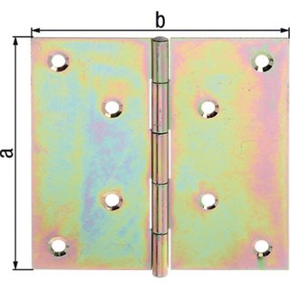 Scharnier 100,0x97,5mm Stahl roh galv. gelb verz. Ausfhrung: quadratisch GAH