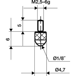 Messeins.D.3mm L.6mm KGL M2,5 Rubin z.Messuhren KFER