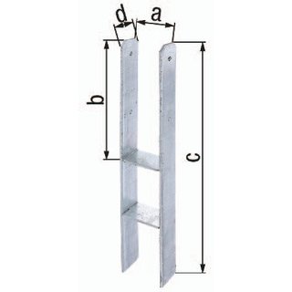 H-Pfostentrger ETA-10/0210 71x300x600x60mm STA roh TZN GAH