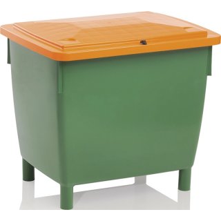 Streugutbehälter L945xB725xH930mm 400l HD-PE grün/orange o.Entnahmerutsche