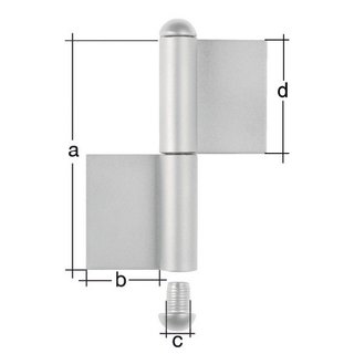 Konstruktionsband Typ K04 2-tlg.z.Anschweien EdelstahlRundkopf 180/50/14/90mm G