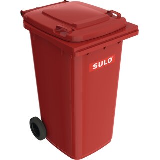 Müllgroßbehälter 240l HDPE rot fahrbar,n.EN 840 SULO