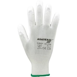 Handschuhe Gr.9 wei EN 388 PSA II Nyl.m.PU ASATEX