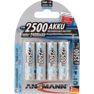 Akkuzelle maxE 1,2 V 2500 mAh R6-AA-Mignon HR6 4 4St./Blister ANSMANN