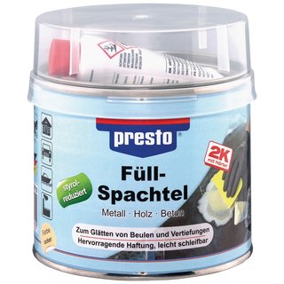 2K-Fllspachtel prestolith plastic ocker,Hrter rot 1000g Dose PRESTO