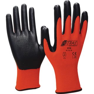 Handschuhe Nitril Foam Gr.10 rot/schwarz Nyl.m.Nitrilschaum EN 388 PSA II NITRAS