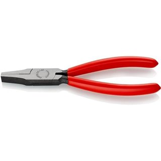 Flachzange Gesamt-L.160mm Kopf pol.schwarz atram.Ku.-berzug KNIPEX