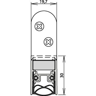 Türdichtung Schall-Ex® Ultra WS 1-290 2-s.L.958mm Alu.silberf.HLT ATHMER