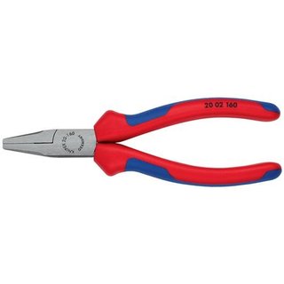 Flachzange L.160mm pol. kurz flach m.2Komp.-Hllen KNIPEX DIN/ISO5745