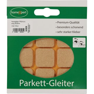 Parkettgleiter Premium 25 x 25mm Filz natur eck.selbstkl.