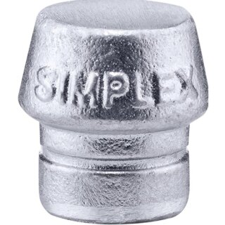Schonhammerkopf SIMPLEX Kopf-Ø 30mm Weichmetall silber hart HALDER