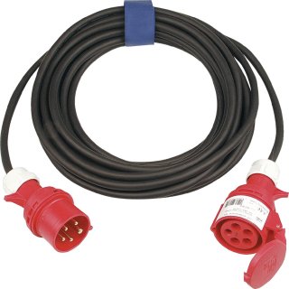 CEE-Verlängerung 32 A 400 V 25m H07RN-F 5x4 mm² schwarz IP44