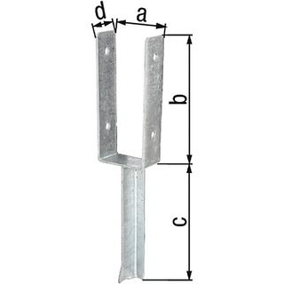 U-Pfostentrger ETA-10/0210 101x200x200x50mm TZN m.Betonanker a.T-Eisen GAH