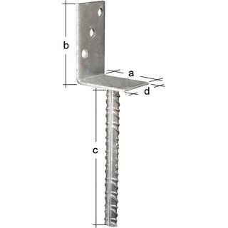 L-Pfostentrger ETA-10/0210 80x100x200x60mm TZN GAH