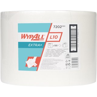 Putztuch WYPALL L10 EXTRA 7202 L380xB235ca.mm wei 1-lagig,perforiert