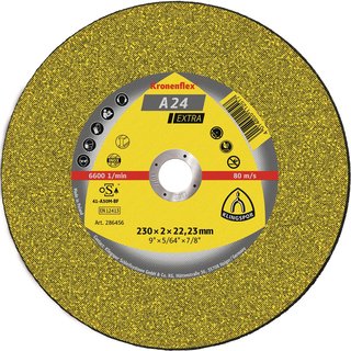 Trennscheibe A 24 Extra D115x2,5mm gekr.STA Bohr.22,23mm KLINGSPOR