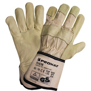 Handschuhe Top Rhein Gr.10 beige Leder EN 388 PSA II PROMAT