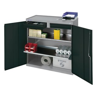 Werkzeug-/Beistellschrank H1000xB1000xT500mm 1Schubl.2BD grau/blau STUMPF