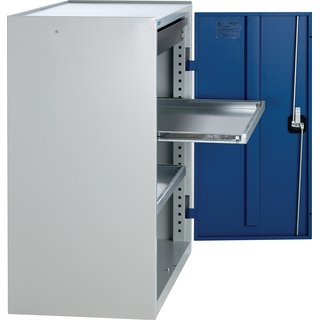 Werkzeug-/Beistellschrank H1000xB1000xT500mm 1Schubl.2BD grau/blau STUMPF