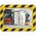Sicherheits-/Verkehrsspiegel H600xB800mm Ku.,gelb/schwarz f.2 Richtungen 20m SPL