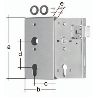 Schlosskasten DIN L/R Ma A172xB94xC60mm Ma E 30mm Dornm.60mm GAH