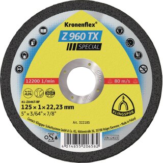 Trennscheibe Z 960 TX D115x1mm ger.INOX Bohr.22,23mm KLINGSPOR