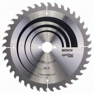 Kreissgeblatt Optiline Wood AD 250mm Z.40 WZ Bohr.30mm Schnitt-B.3,2mm