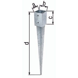 Einschlag-Bodenhlse a71xb71xc150xd750mm STA roh TZN GAH