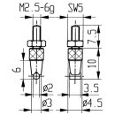 Messeins.D.2mm horiz.Zyl.M2,5 STA z.Messuhren KÄFER