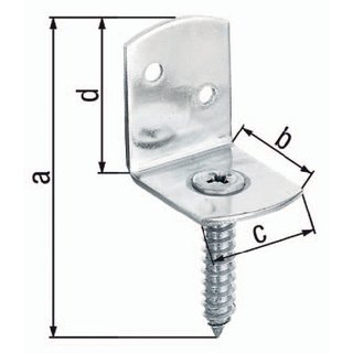 Flechtzaunhalter 83x32x30x38mm Stahl roh feuerZN L-Form GAH