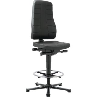 Arbeitsdrehstuhl All-In-One Highline Gleiter+Fußring Integralschaum 570-830mm