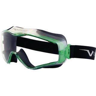 Vollsichtbrille 6x3 EN 166,EN 170 Rahmen gunmetallic/grn,Scheibe klar PC UNIVET