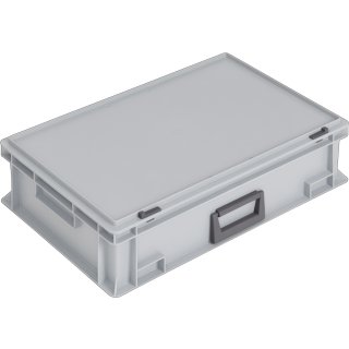 Kunststoffkoffer 33l PP m.1Griff L600xB400xH163mm grau stapelbar