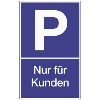 Parkplatzbeschilderung Parken f.Kunden L250xB400mm Ku.blau/wei