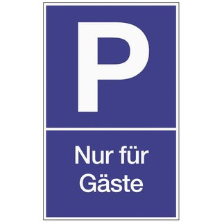 Parkplatzbeschilderung Parken f.Gste L250xB400mm Ku.blau/wei