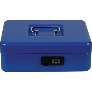 Geldkassette MONEY H90xB250xT180mm Gewicht 1,31kg Zahlenschloss blau