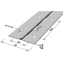 Stangenscharnier B.offen 40mm S.0,7mm 1800mm Fe verms.P...