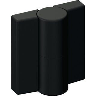 Scharnier DIN re.H.52mm B.47mm PA m.Metalleinleger tiefschwarz,ma HEWI