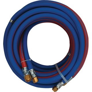 Autogenzwillingsschlauch L.10m ID 6/9mm Wandst.5/3,5mm blau/rot