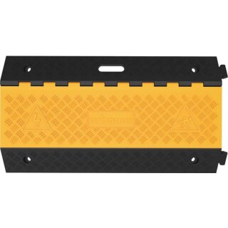 Schlauch- und Kabelbrücke L900xB500xH70mm Gummi schwarz/gelb 3 Kanäle