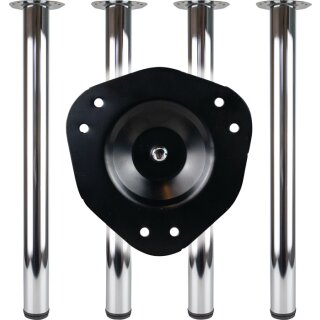 Tischbein-Set VA-Eff.60mm H.710mm i6-KT.Befestigung BMB