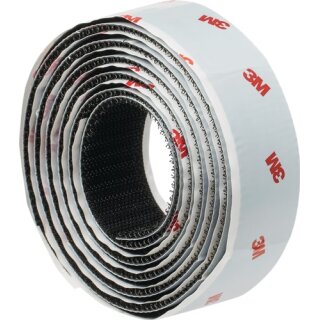Haken- u.Schlaufenband SJ352B schwarz L.1,25m B.25mm Bl.3M